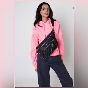 MZ Wallace Black Quilted Crosby Sling Cross Shoulder Bag